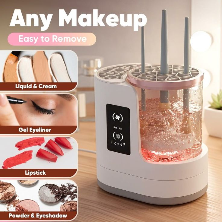 3-in-1 Electric Makeup Brush Cleaner & Dryer | Clean, Wash & Dry in Minutes
